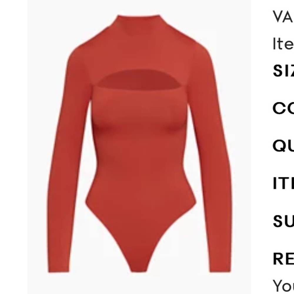 Aritzia Babaton burnt orange bodysuit size M